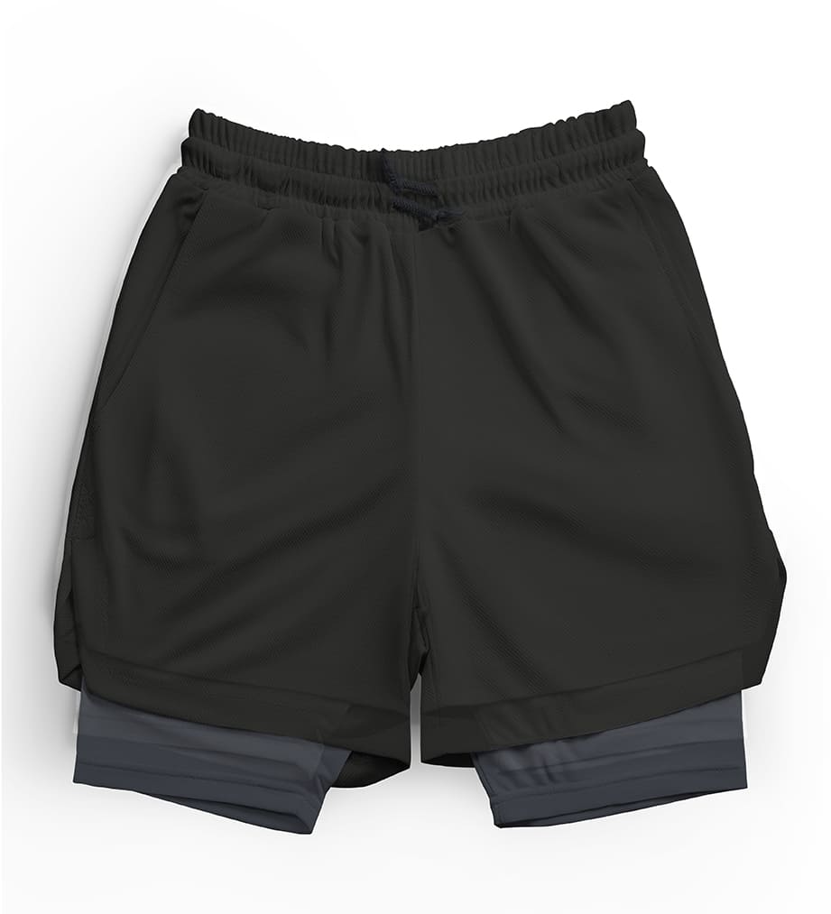 Shorts Compressão 2 em 1 - PRETO BÁSICO